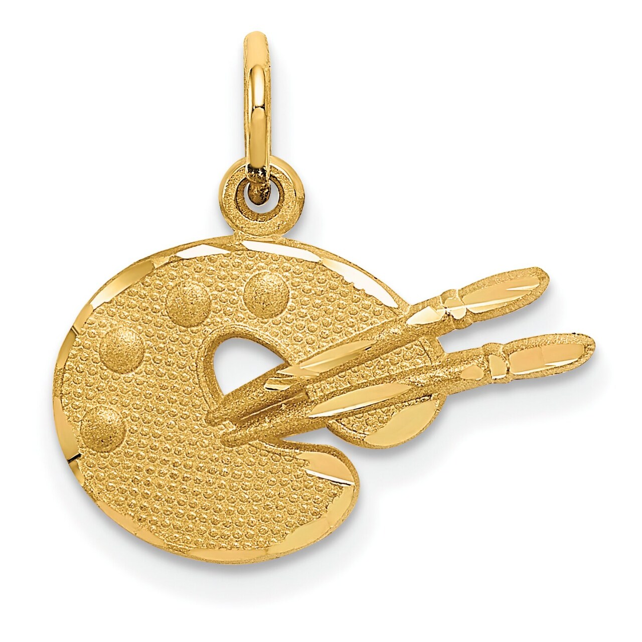 14K Yellow Gold Artist Palette Paint Charm FindingKing Jewerly 11mm x 11mm